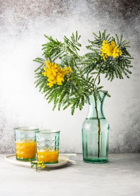 Premium Photo Beautiful Bouquet Of Silver Wattle Or Yellow Mimosa