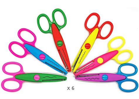 Cribun Craft Scissors Decorative Edge 6 Pack Craft Scissors Zig Zag