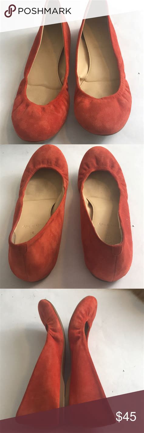 J Crew Red Suede Leather Ballet Flats Leather Ballet Flats Red Suede