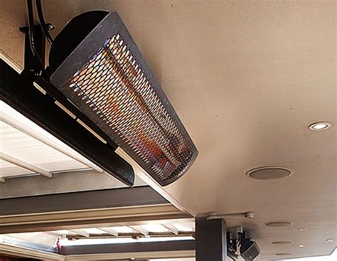 Install surface mounted 1 thick radiant ceiling panels on a wood frame ceiling. Bromic 3000W Tungsten Electric Radiant Patio Heater ...