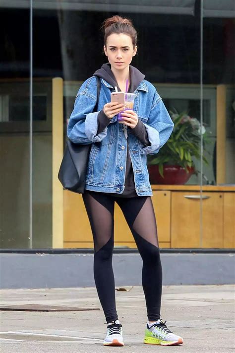 Pin By Claire 🎠 On Lily Collins Lily Collins Style Workout Outfit Fitness Fashion
