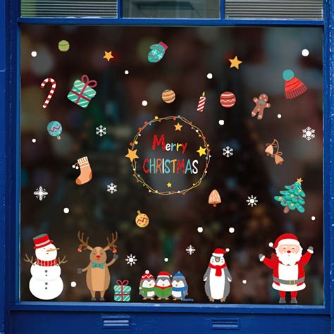 1 Sheet Christmas Window Clings Window Stickers Window Decoration 90