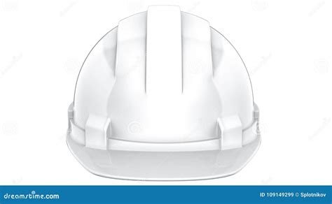 White Construction Helmet Isolated On A White Background 3d Rendering