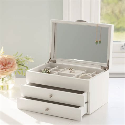 White Wooden Jewellery Box By Jodie Byrne