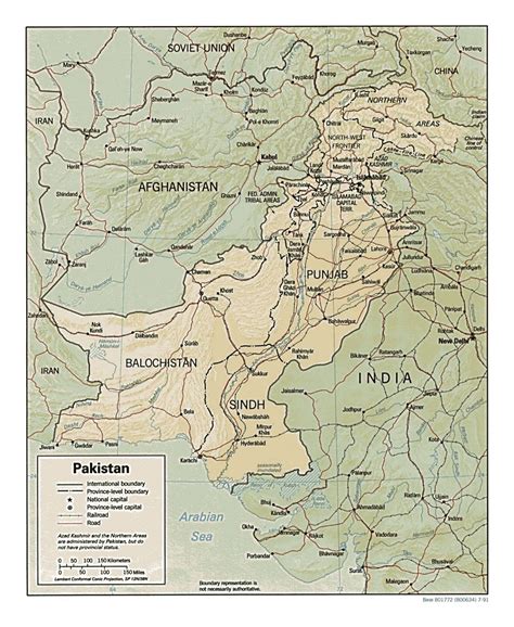 Detailed Political Map Of Pakistan With Roads Railroads Major Cities