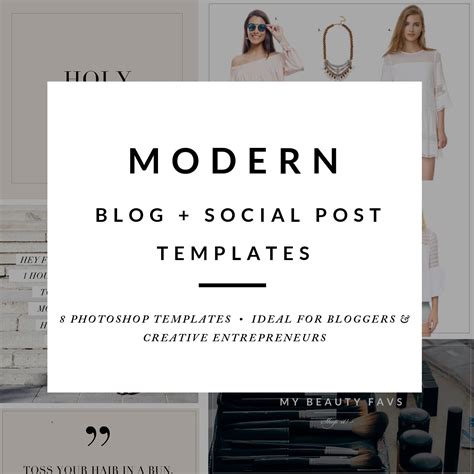 Modern Blog Post Template Package Blog Post Graphics Social Etsy