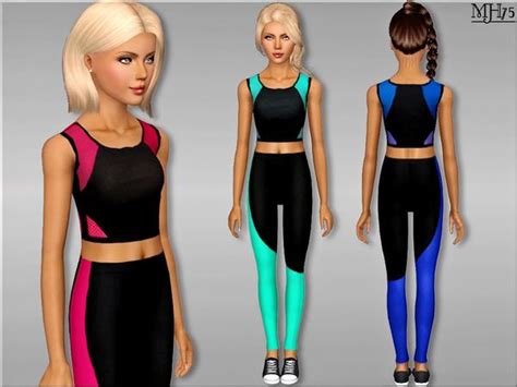 The Sims Resource S3 Neon Sports Outfit Teen