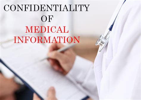 Confidentiality Of Medical Information As Legal