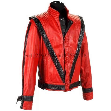 Michael Jackson Thriller Style Jacket In Red Pu Leather Global Mj Shop