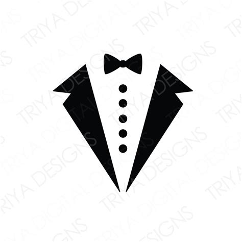Tuxedo Suit And Bow Tie Svg Cut File Tie Groom Groomsman Etsy