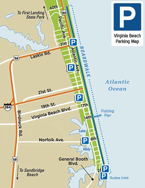 Virginia Beach Boardwalk Map Beach Map