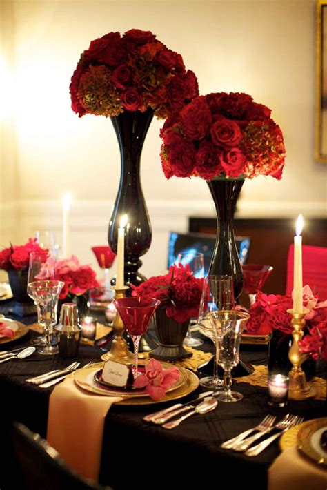 Destination Weddings | Red wedding decorations, Black and gold