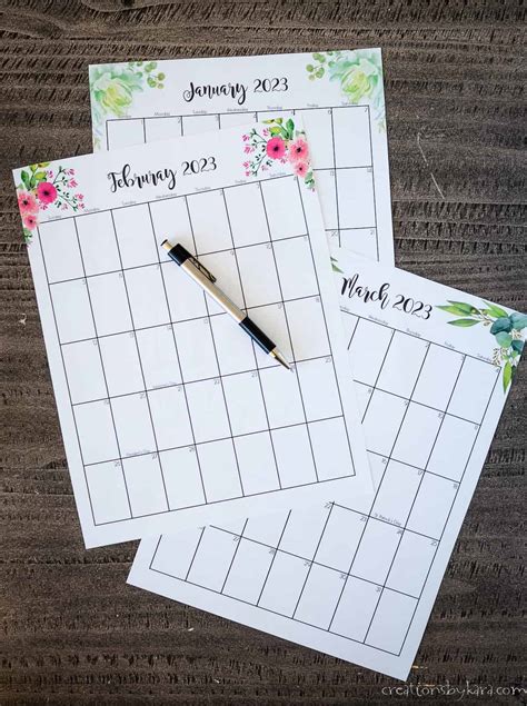 2023 calendar printable (with holidays)
