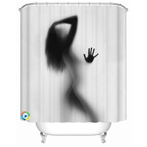 Waterproof Shower Curtain Sexy Temptation Fabric Shower Curtain Acceptable Personalized Custom
