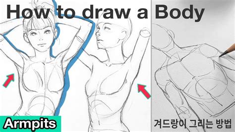 How To Draw A Body Upper Arm Anatomy Armpit Youtube