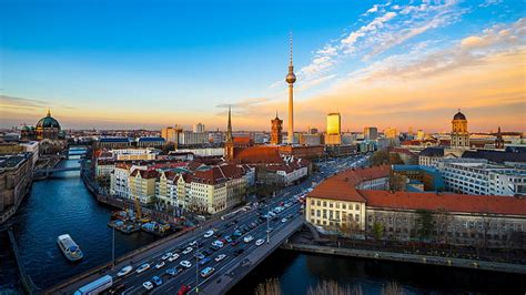Hd Wallpaper Berlin Cityscape Sky Urban Area Tower Skyline