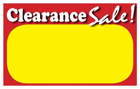Buy Retail Clearance Signs Template 55x35 Blank Sale