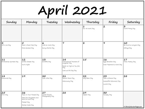 And, in november, all of that work precipitated into some exciting news: April 2021 calendar with holidays