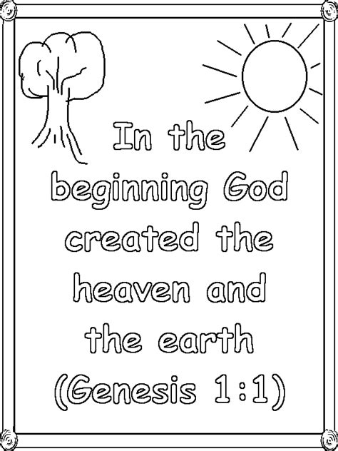 Free In The Beginning God Created Coloring Pages Download Free In The