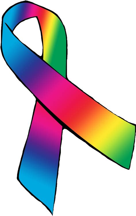 Cancer Ribbons Png Rainbow Cancer Awareness Ribbon 207482 Vippng