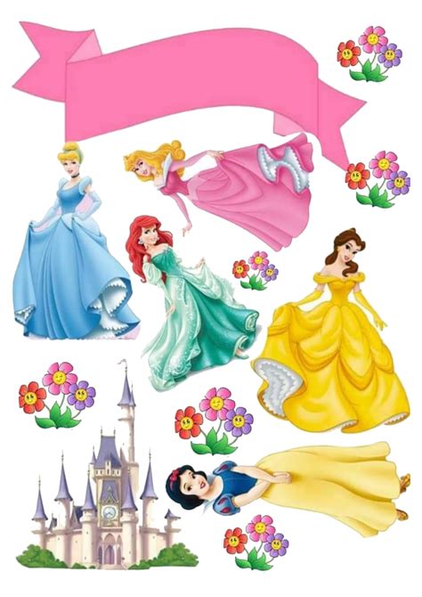 Princesas Disney Topo De Bolo Png Aniversário Com Tema De Princesa