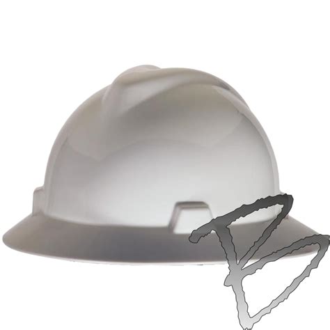 Msa V Gard Hard Hat Full Brim Style With Fas Trac Ratchet Suspension