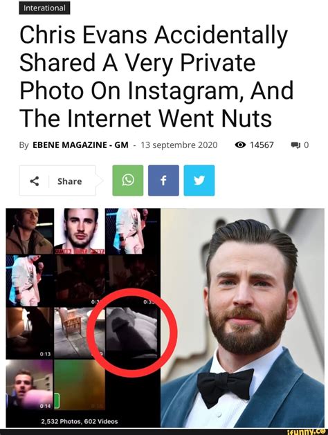 Interational Chris Evans Accidentally Shared A Very Private Photo On