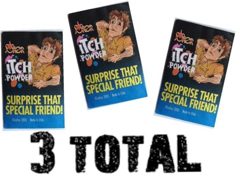 3 Itch Itching Powder Packages ~ Prank Joke Trick Gag Funny Joke