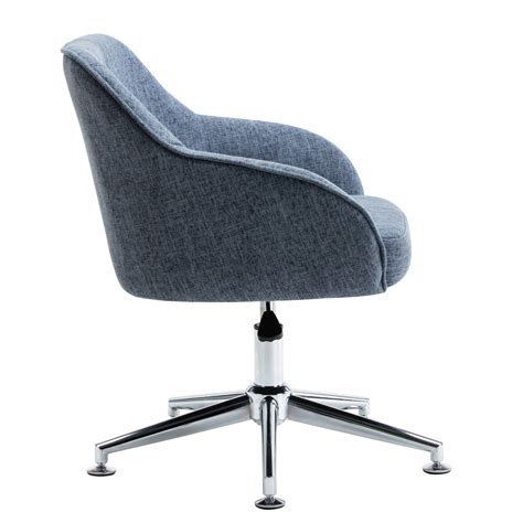 The chair has a chromed steel five star base with plastic casters. Adjustable Height Upholstered Contemporary Swivel Desk Chair with Optional Caster Wheels, Easy ...