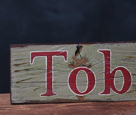 Tobacco Hand Lettered Wooden Sign By Our Backyard Studio In Mill Creek
