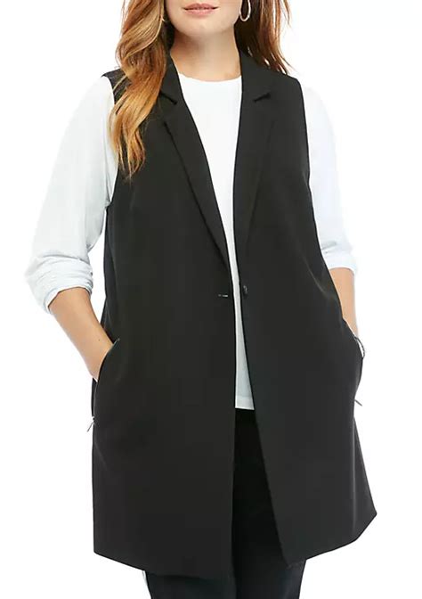 The Limited Plus Size Sleeveless Long Vest In Modern Stretch Belk