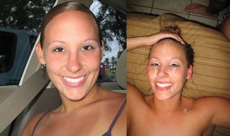Amateur With Sperm On Her Face Before And After Ejaculation Pics