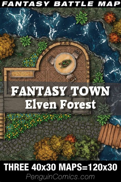 Fantasy Town Elven Forest Vtt Ttrpg Battlemaps