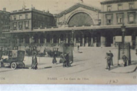 Vintage Postcard Paris Train Station 1920s Gare Lest