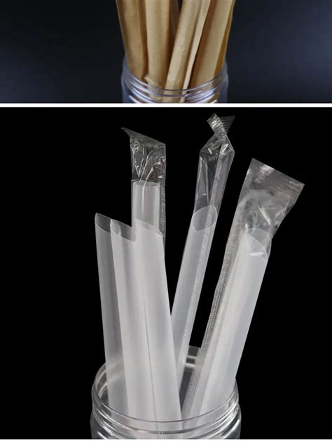 Pp Drinking Straws Plastic Straw 12mm 24cm Clear Individually Wrapped