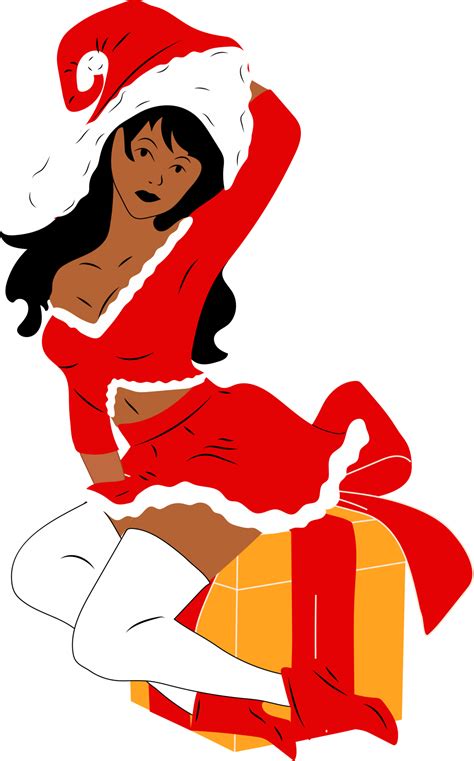 girl is dressed in a sexy christmas dress cute ladies pin up retro style 33859862 png