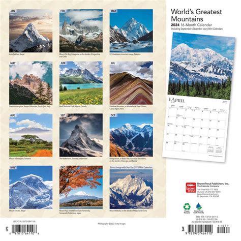 2024 Worlds Greatest Mountains Wall Calendar — Calendar Club