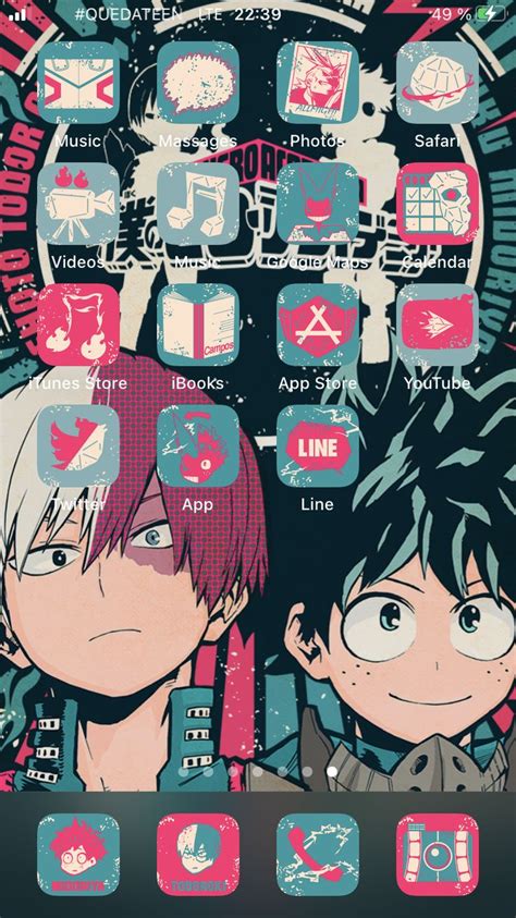 Ios14 Anime App Icons My Hero Academia Aesthetic Iphone Home Screen