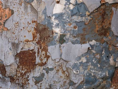 Rotten Metal With Peeling Paint Rusty Metal Background Metal With