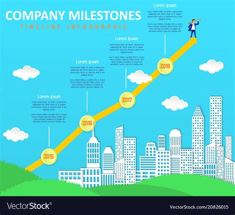 Infographic Company Milestones Timeline Template Vector Image Images