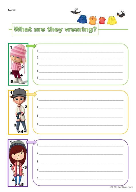 Wearing English Esl Worksheets Pdf Doc