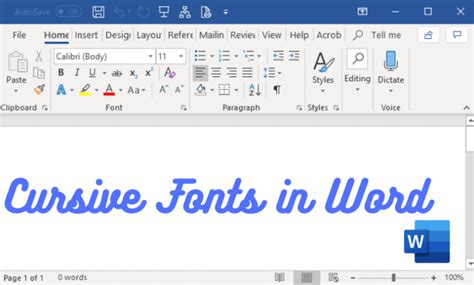 How To Use Cursive Fonts In Microsoft Word Techowns