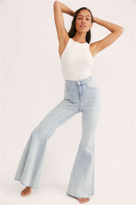 Crvy Super High Rise Lace Up Flare Jeans Flare Jeans Flare Jeans