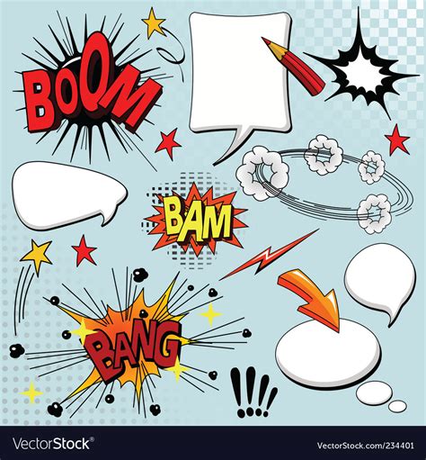Set Of Comic Elements Royalty Free Vector Image