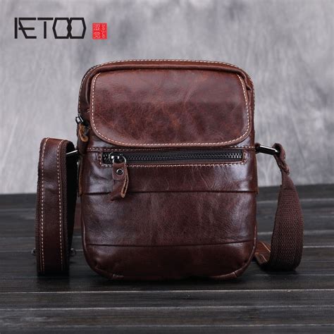 Aetoo Leather Shoulder Bag Men Messenger Bag Leisure Han Chao Small Package Shoulder Bag Head