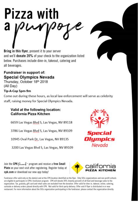 California Pizza Kitchen Tip-a-Cop | Special Olympics Nevada