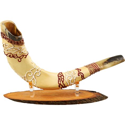 Uniquely Decorated Shofar From Israel Rams Horn Horns