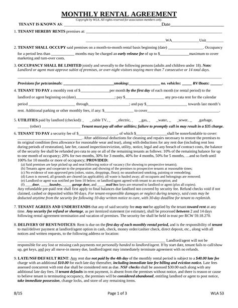 Michigan Standard Lease Agreement Form Rental Property Owners Free