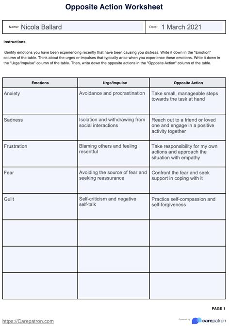 Dbt Opposite Action Worksheet Pdf Therapybypro Dbt Worksheets Hot Sex Picture