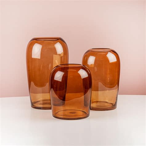 Amber Glass Vase Le Flower Shop